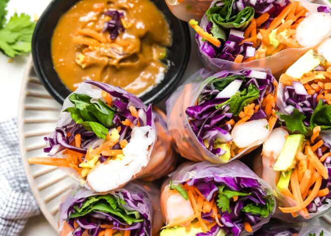 Summer Rolls with Shrimp and Peanut Hoisin Sauce