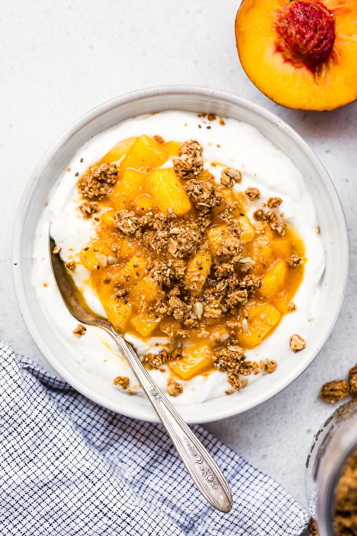 Warm Peach Crisp Yogurt Bowl Warm Peach Crisp Yogurt Bowl