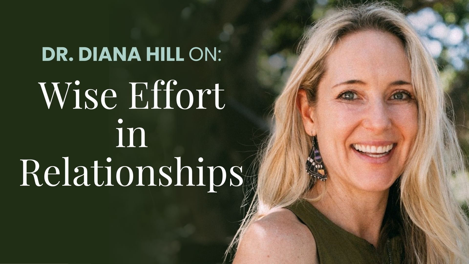 Diana Hill on Wise Effort in Relationships, Talk +Meditation Diana Hill on Wise Effort in Relationships, Talk +Meditation